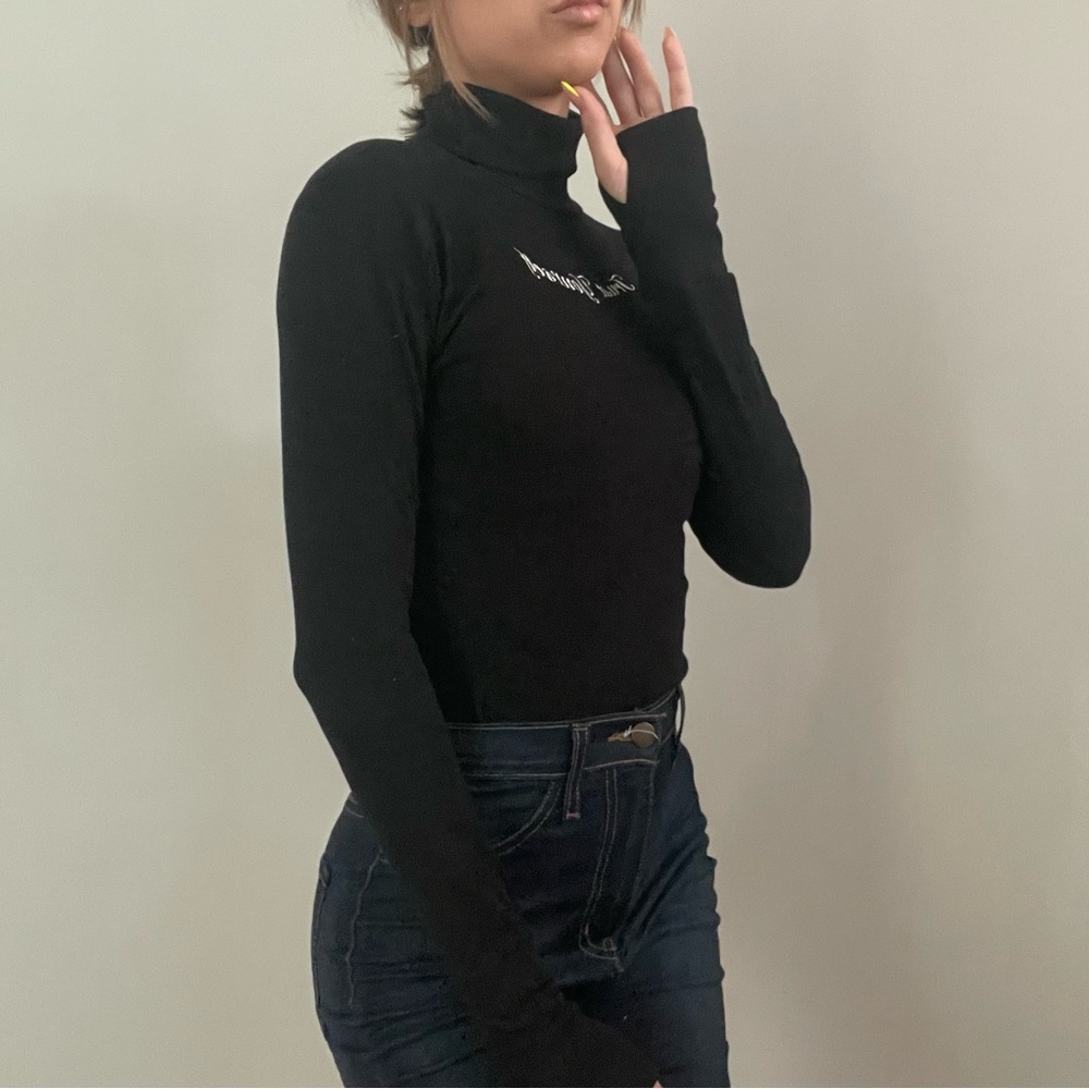 Black Long Sleeve Turtleneck Bodysuit